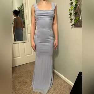 Beginning Boutique Mesh Blue Maxi Dress in size 0